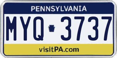 PA license plate MYQ3737
