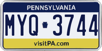 PA license plate MYQ3744