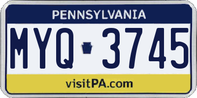 PA license plate MYQ3745