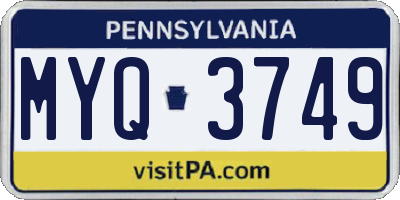 PA license plate MYQ3749