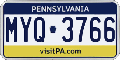 PA license plate MYQ3766