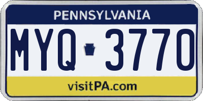PA license plate MYQ3770