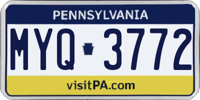 PA license plate MYQ3772