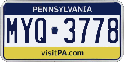 PA license plate MYQ3778