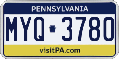 PA license plate MYQ3780