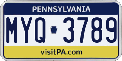 PA license plate MYQ3789