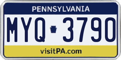 PA license plate MYQ3790