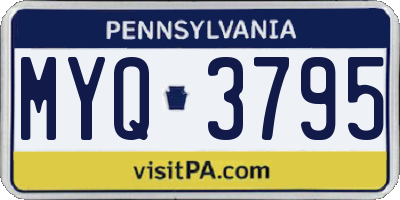 PA license plate MYQ3795