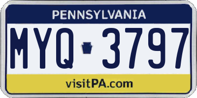 PA license plate MYQ3797