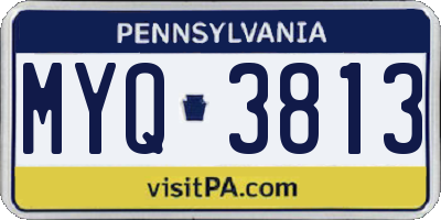PA license plate MYQ3813