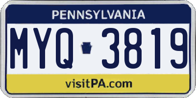 PA license plate MYQ3819
