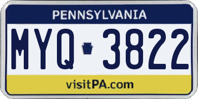 PA license plate MYQ3822
