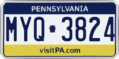 PA license plate MYQ3824