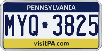 PA license plate MYQ3825