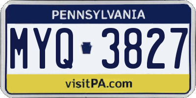 PA license plate MYQ3827
