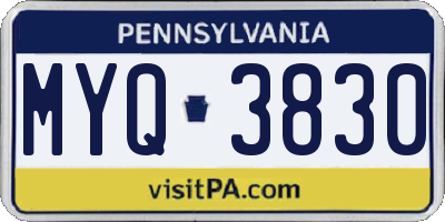 PA license plate MYQ3830