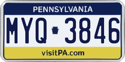 PA license plate MYQ3846