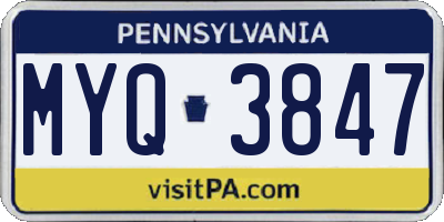 PA license plate MYQ3847