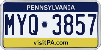 PA license plate MYQ3857