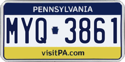 PA license plate MYQ3861