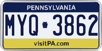 PA license plate MYQ3862