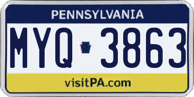 PA license plate MYQ3863