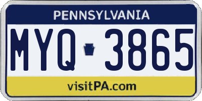 PA license plate MYQ3865