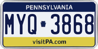 PA license plate MYQ3868