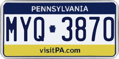 PA license plate MYQ3870