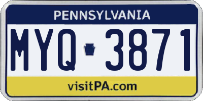 PA license plate MYQ3871