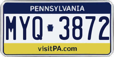 PA license plate MYQ3872