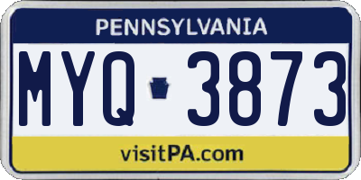PA license plate MYQ3873