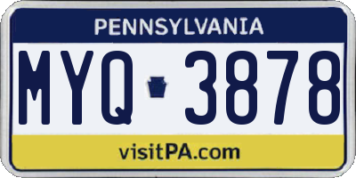 PA license plate MYQ3878
