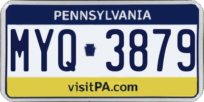 PA license plate MYQ3879
