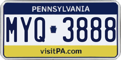 PA license plate MYQ3888