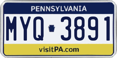 PA license plate MYQ3891