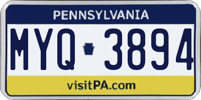 PA license plate MYQ3894