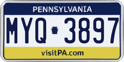 PA license plate MYQ3897