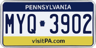 PA license plate MYQ3902