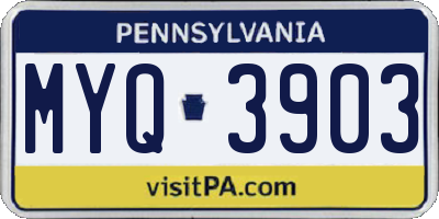 PA license plate MYQ3903