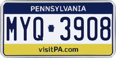 PA license plate MYQ3908