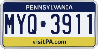 PA license plate MYQ3911