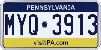PA license plate MYQ3913