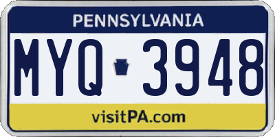 PA license plate MYQ3948