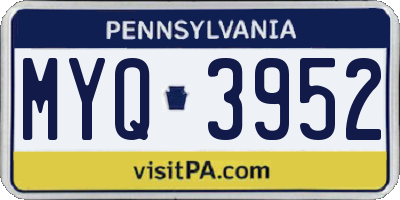 PA license plate MYQ3952