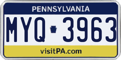 PA license plate MYQ3963