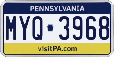 PA license plate MYQ3968