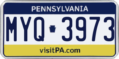 PA license plate MYQ3973