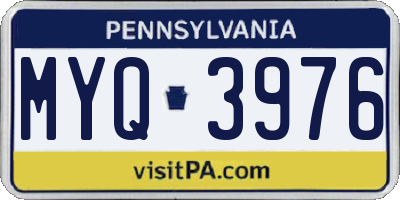 PA license plate MYQ3976