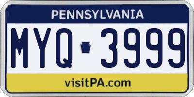 PA license plate MYQ3999